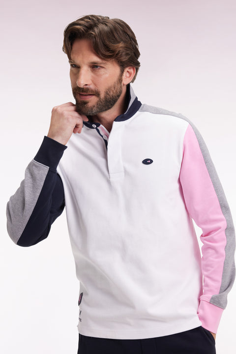 Maillot à manches longues XV de France blanc dos brodé coupe droite - Image 1