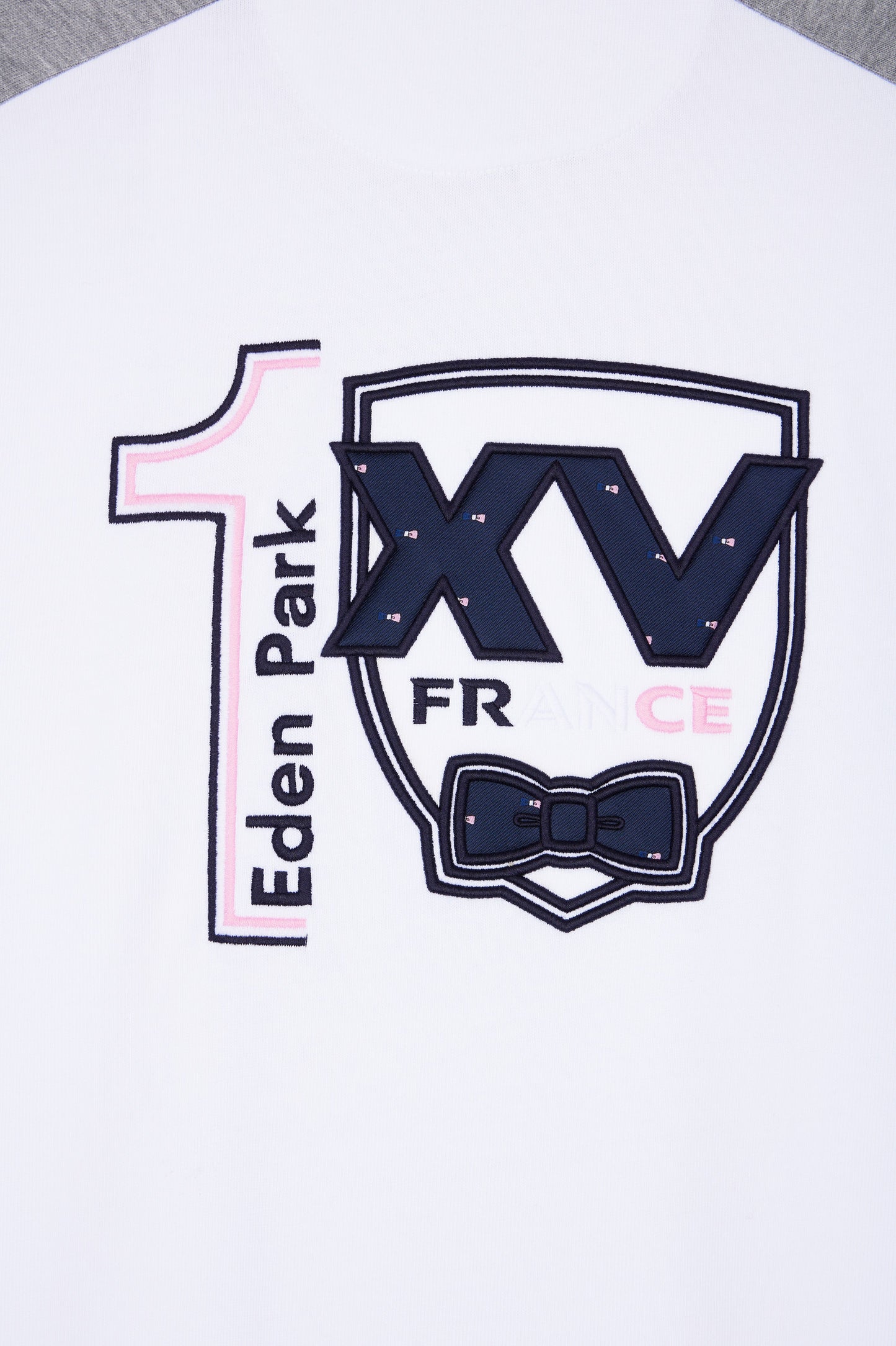 XV de France white long-sleeved jersey with embroidered back, straight cut