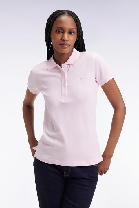 Polo manches courtes en coton stretch rose coupe slim - Image 3