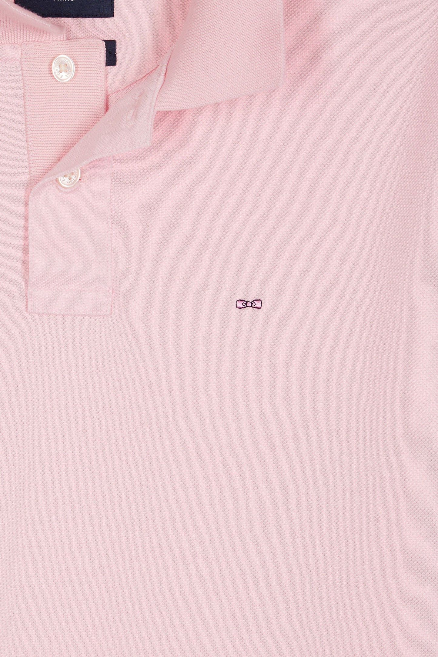 Polo manches courtes en coton Pima rose coupe droite
