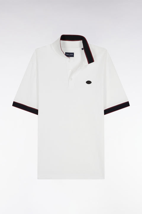 Polo manches courtes en coton blanc coupe ample - Image 2