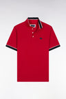 Polo manches courtes en coton rouge coupe ample