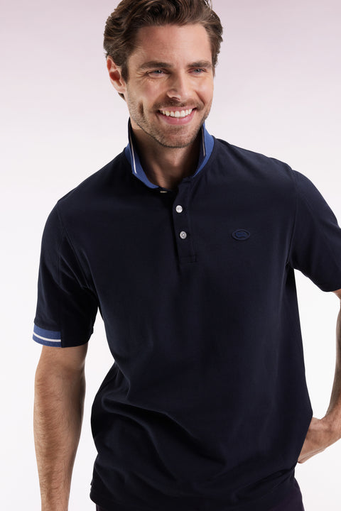 Polo à manches courtes marine coupe ample - Image 3