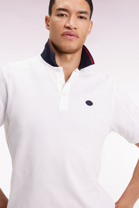 Polo à manches courtes blanc coupe ample - Image 1