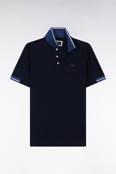 Polo à manches courtes marine coupe ample - Image 2
