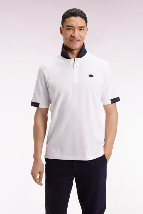 Polo à manches courtes blanc coupe ample - Image 1