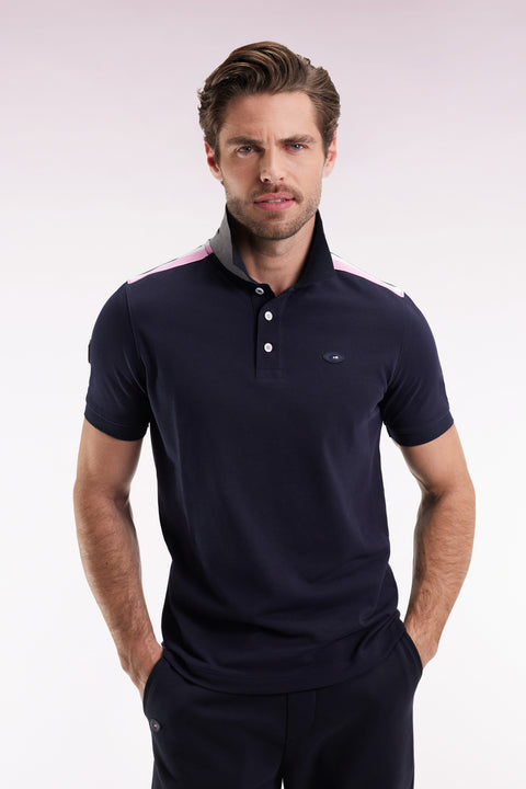 XV de France short-sleeved polo shirt in straight-cut navy cotton - Image 3