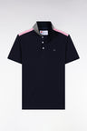 XV de France short-sleeved polo shirt in straight-cut navy cotton
