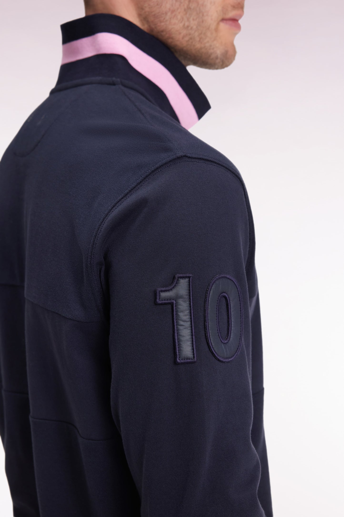 Long-sleeved polo shirt navy embroidery 10 Relaxed cut