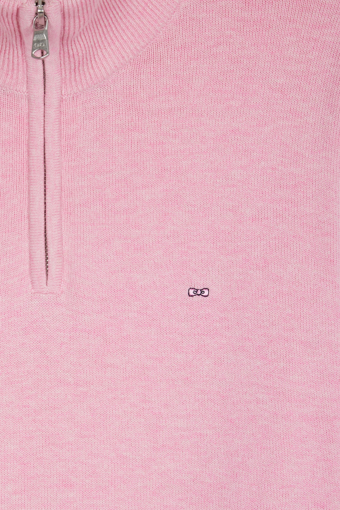 Pull col camionneur en laine et coton rose