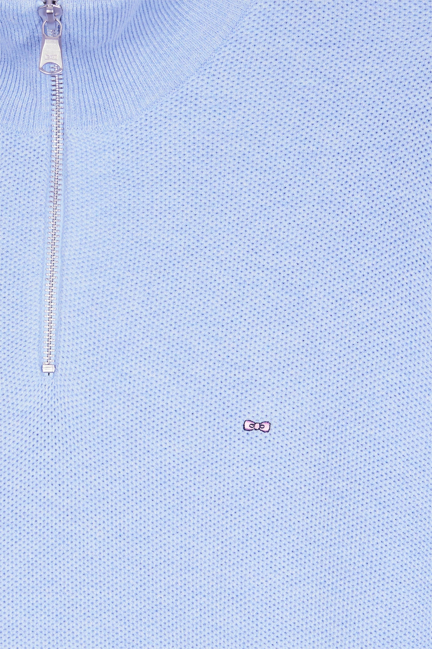 Honeycomb cotton trucker-neck sweater sky