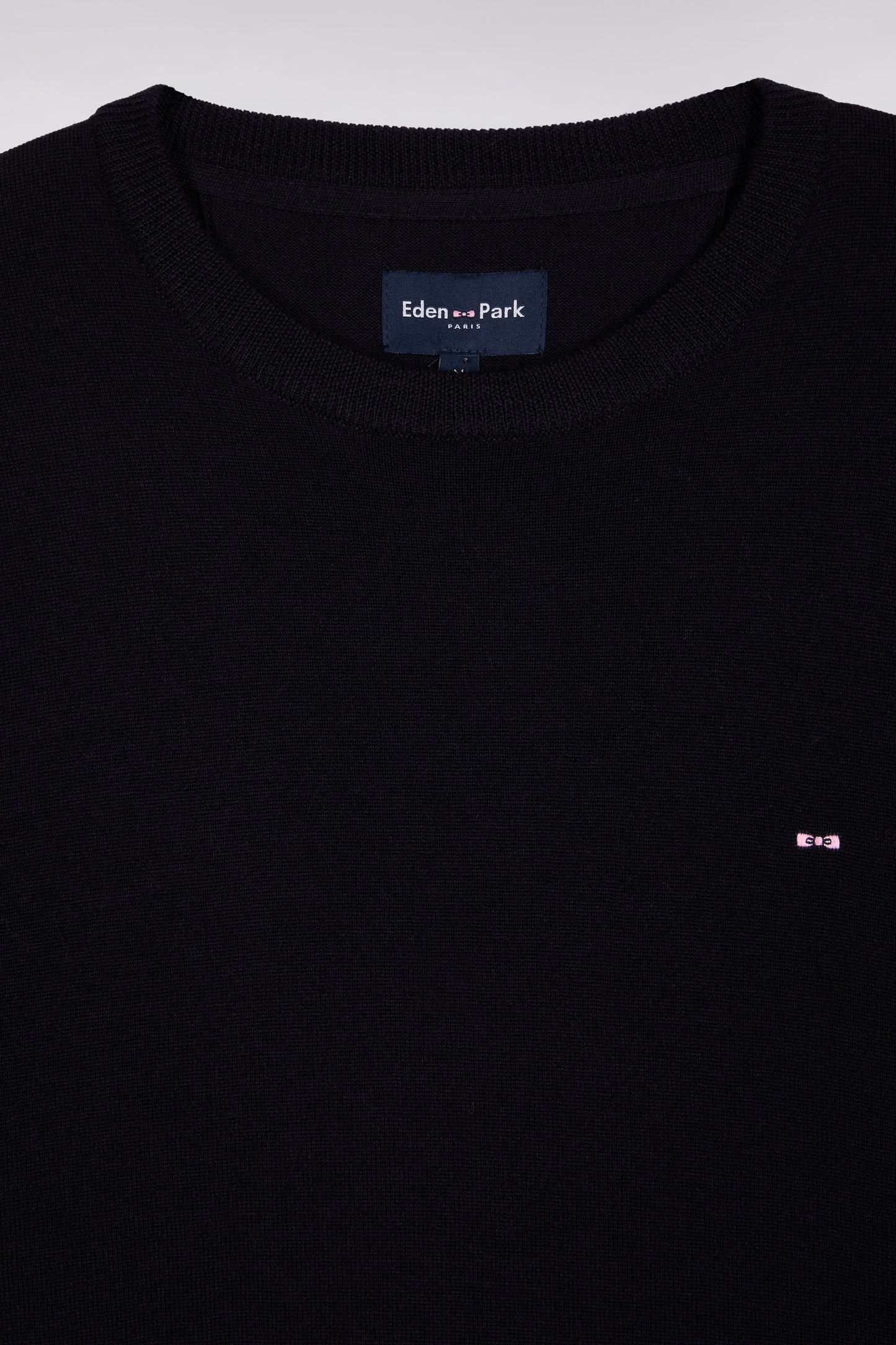 Pull col rond en laine mérinos marine