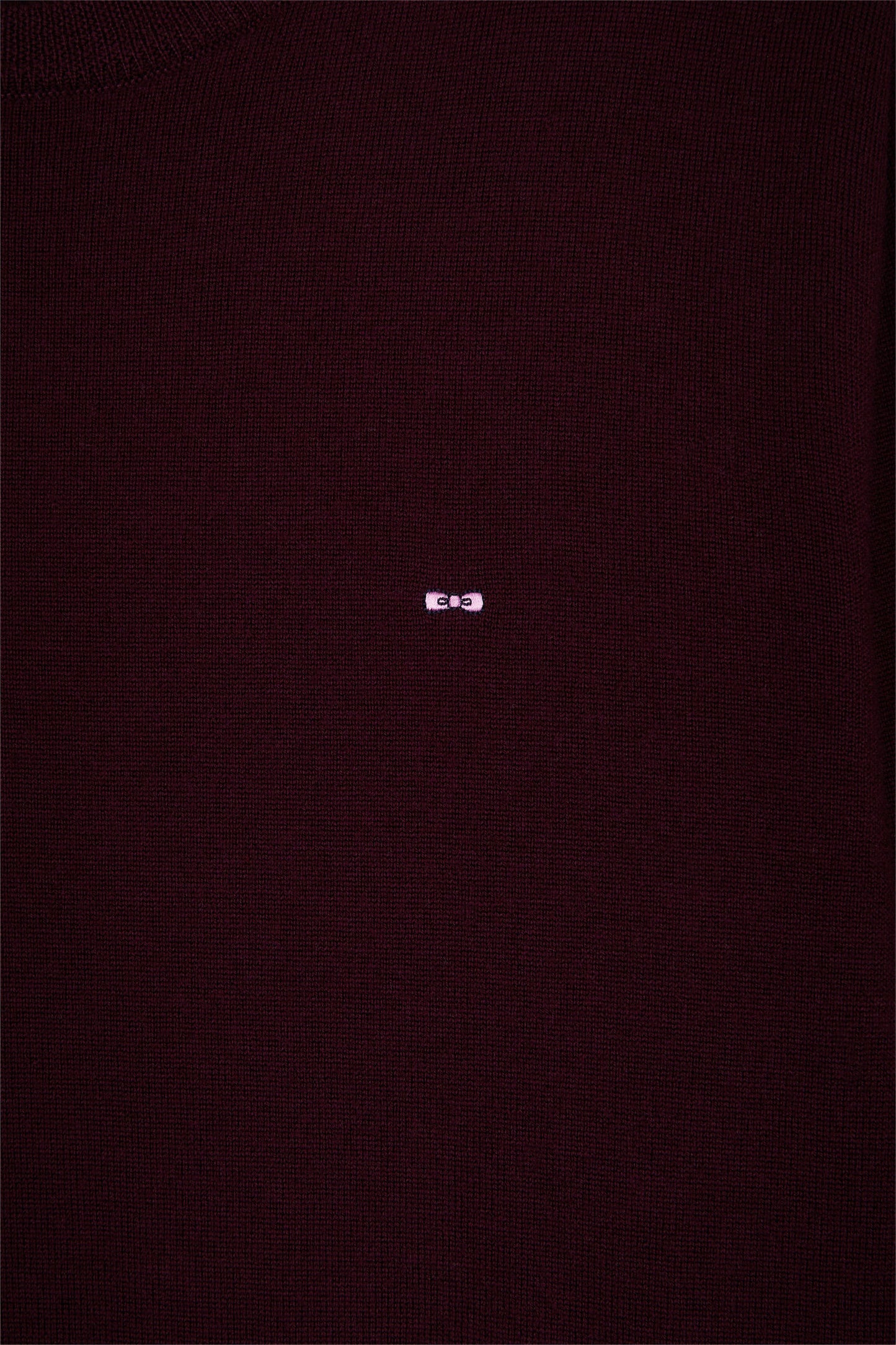 Pull col rond en laine mérinos bordeaux