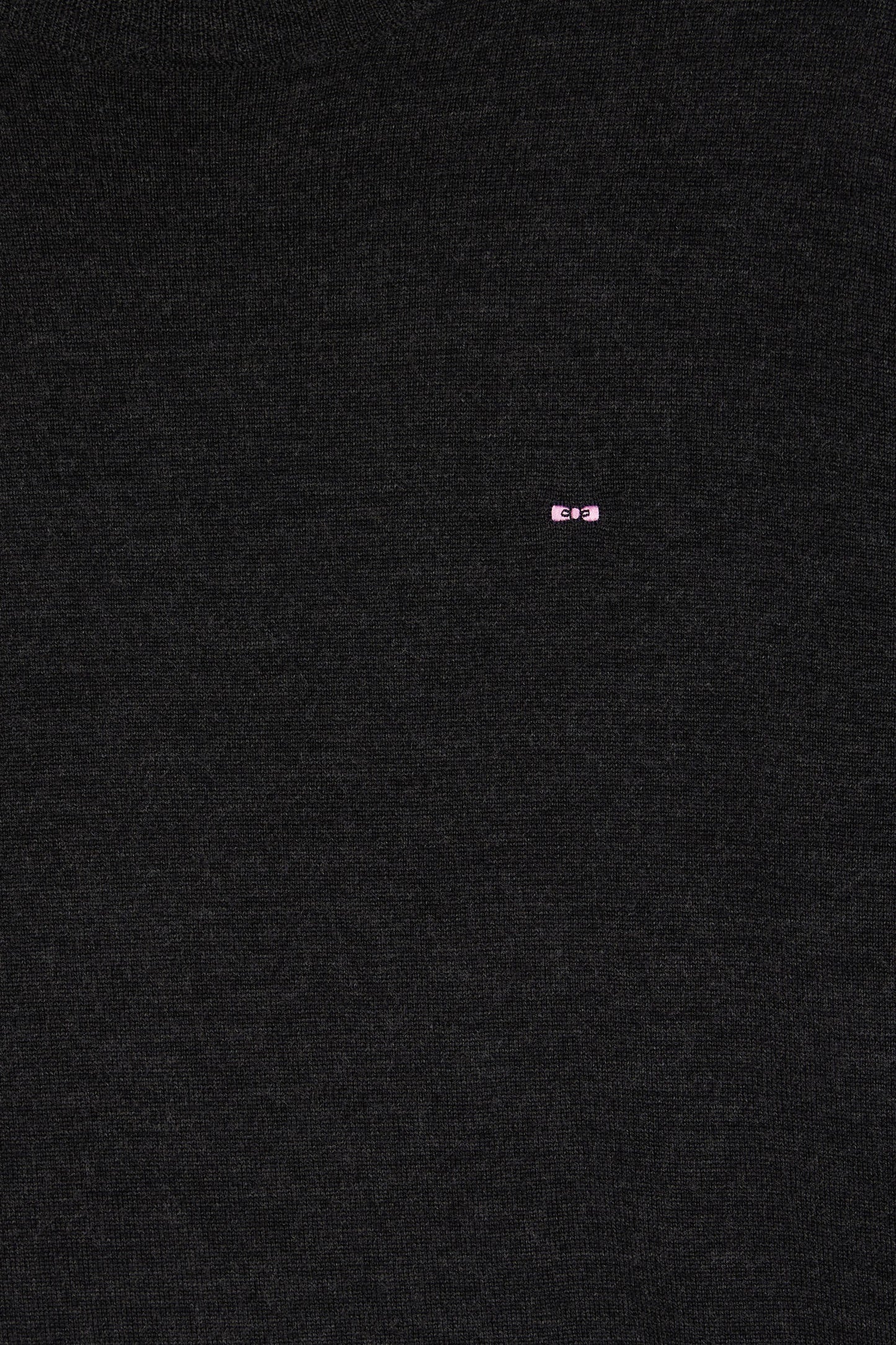 Pull col rond en laine mérinos gris foncé