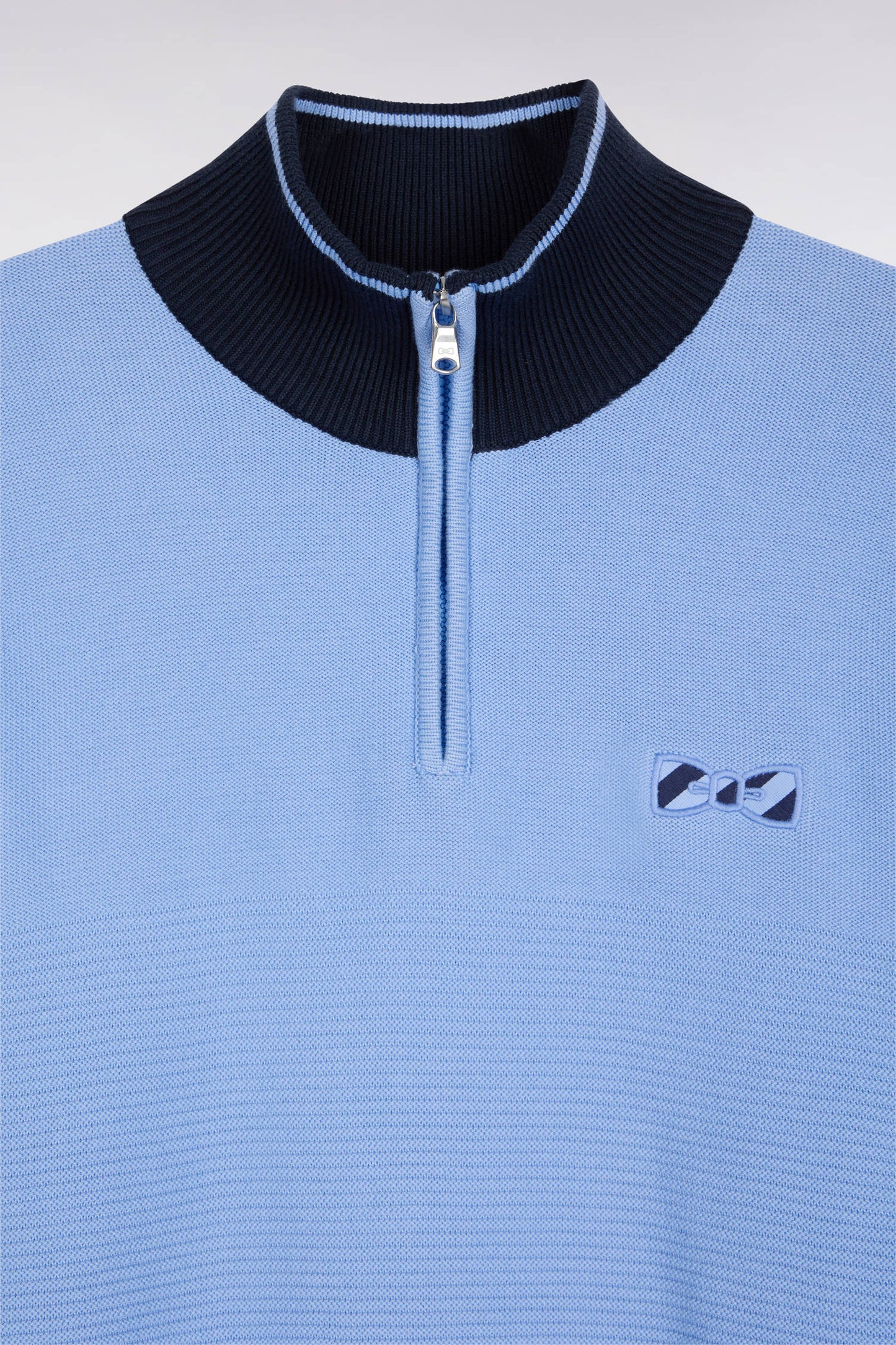 Sky cotton trucker-neck sweater with bow tie