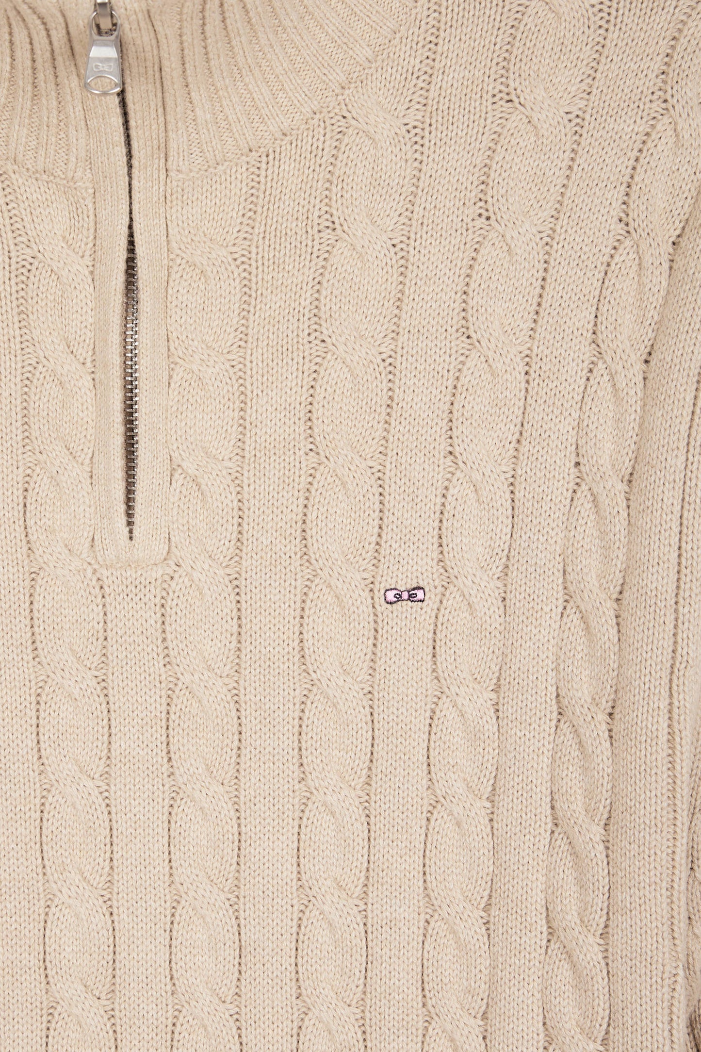 Pull col camionneur en coton torsadé beige