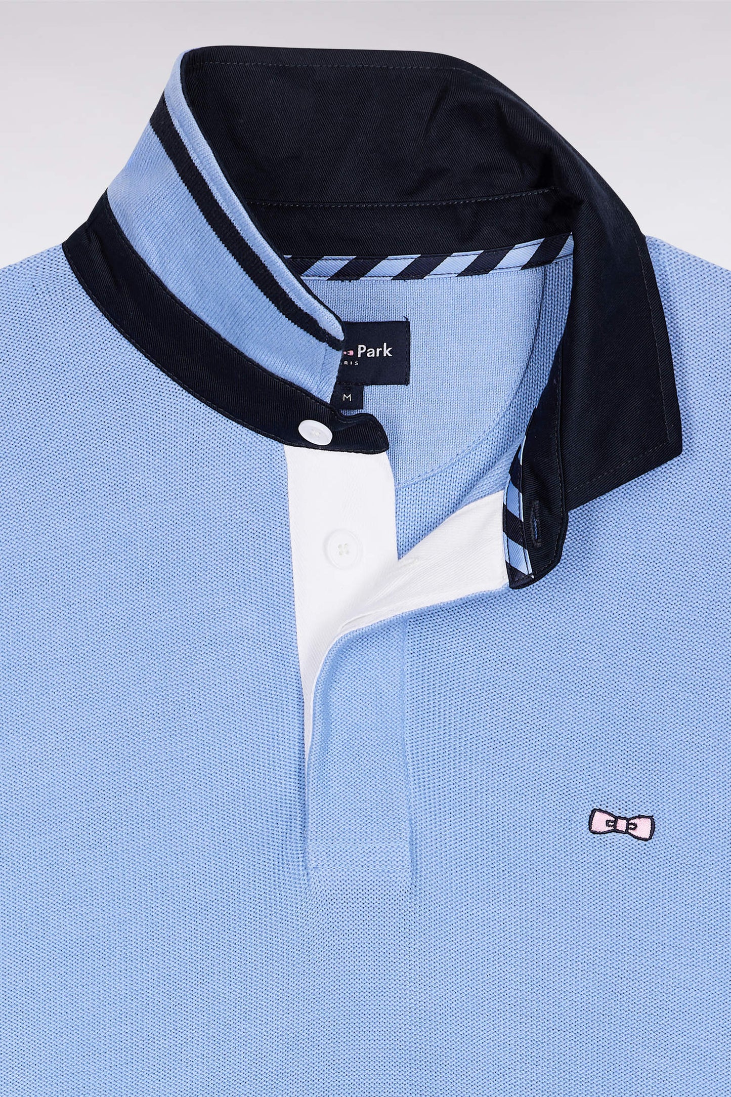 Pull col maillot en coton ciel broderie 10