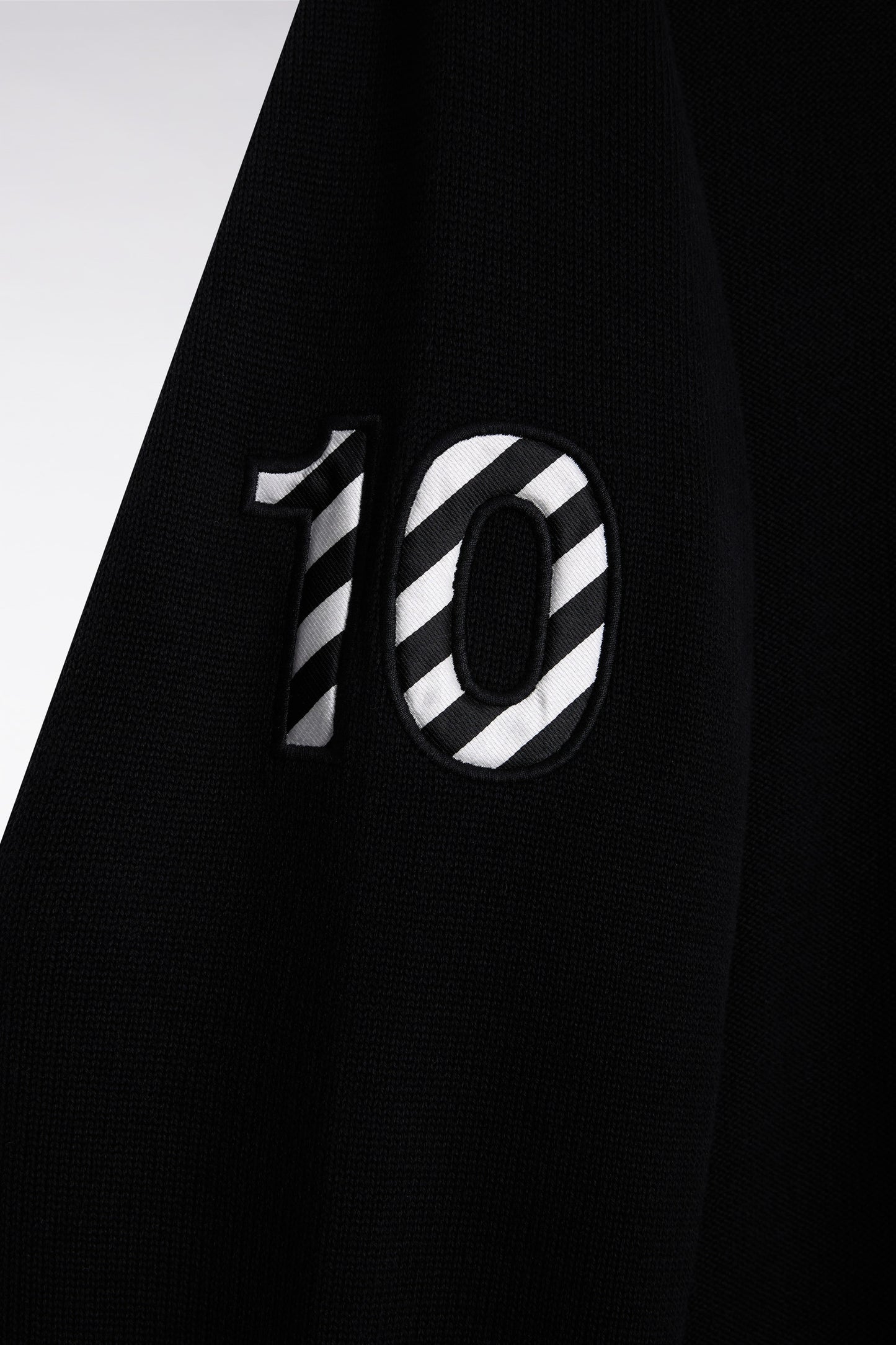 Black cotton embroidered jersey-neck sweater 10