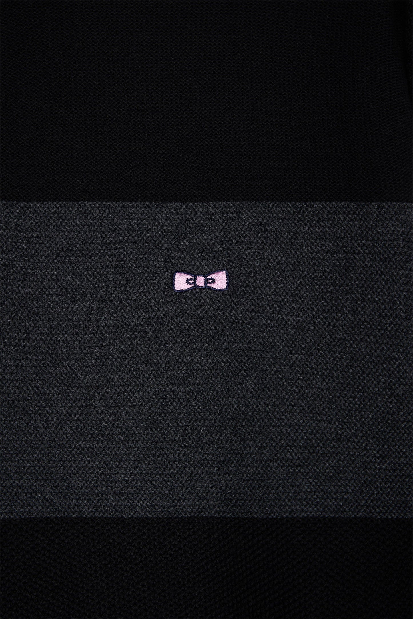 Pull col camionneur en coton noir broderie dos