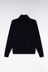 Pull à col roulé en laine mérinos marine