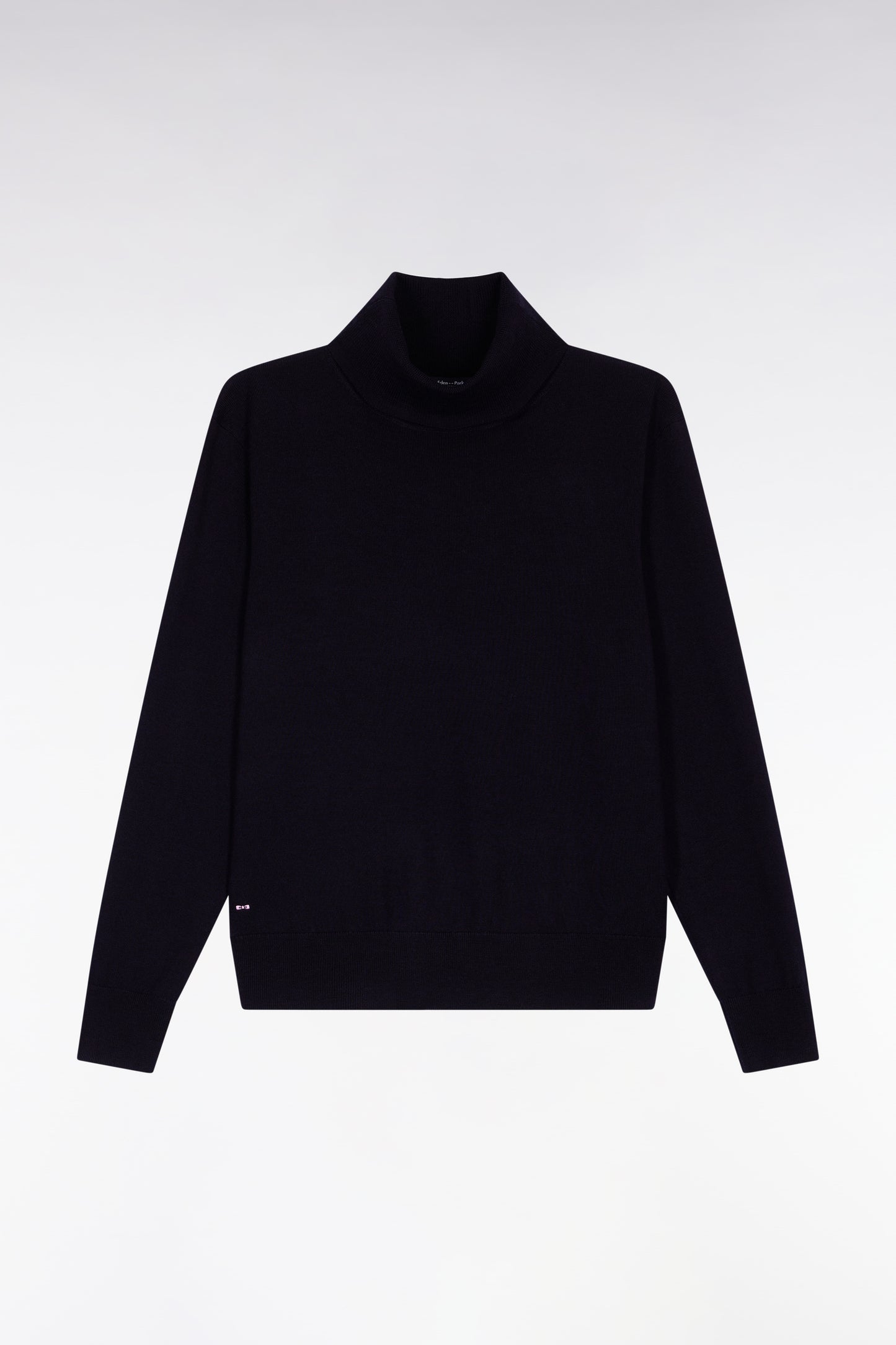 Navy merino wool turtleneck sweater