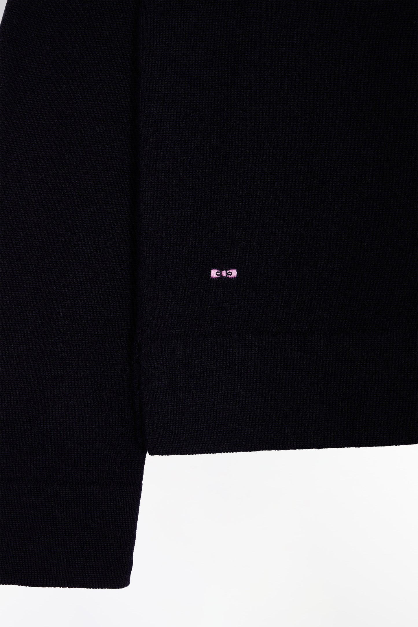 Round-neck sweater in navy merino wool