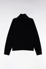 Pull à col roulé en laine et cachemire noir coupe Relaxed