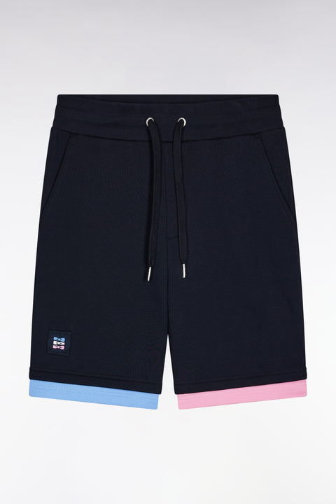 Short en molleton coton marine coupe ample - Image 2