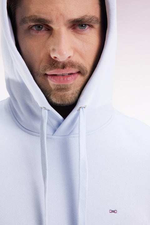 Sweatshirt à capuche en coton ciel coupe droite - Image 1