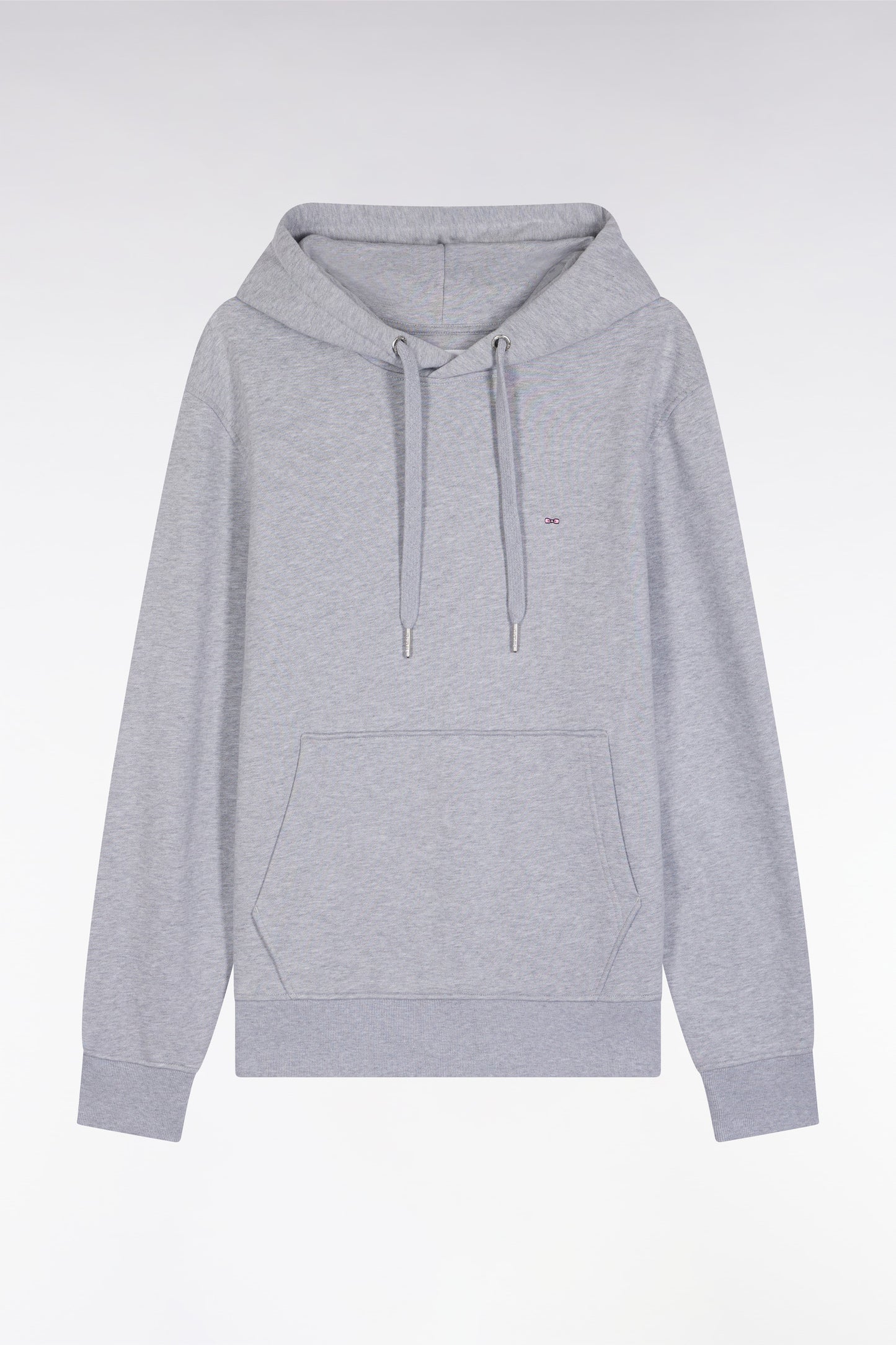 Sweatshirt à capuche en coton gris coupe droite
