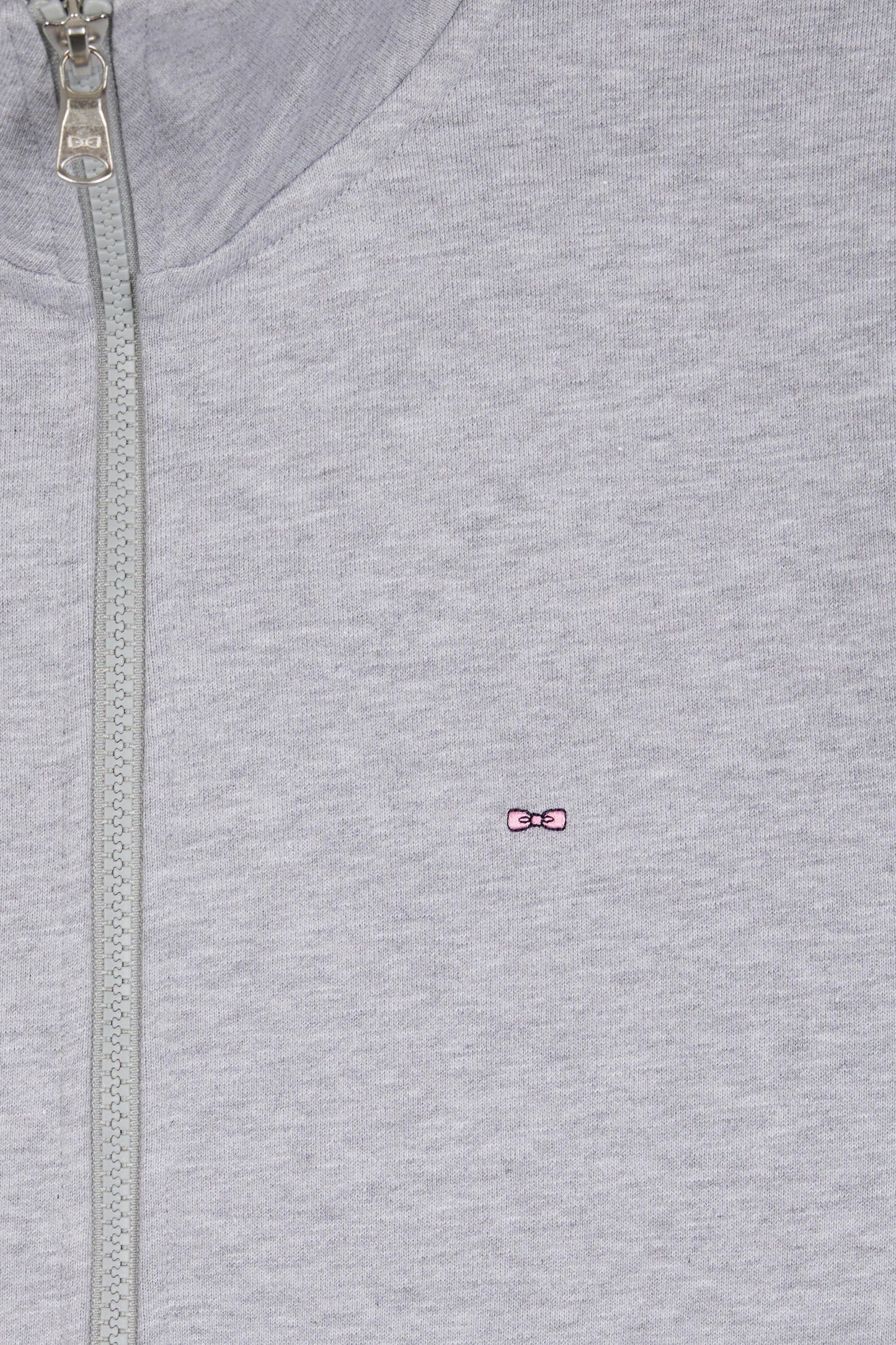 Sweatshirt zippé en coton gris coupe droite