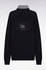 Sweatshirt à col maillot en molleton gratté noir