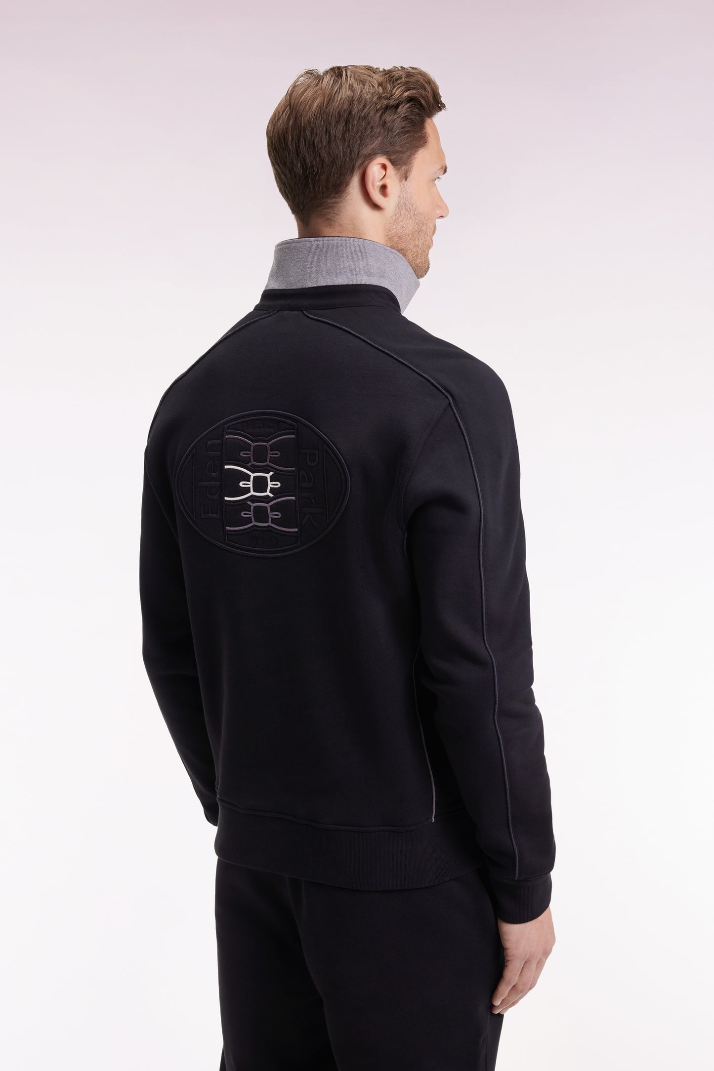 Sweatshirt à col maillot en molleton gratté noir