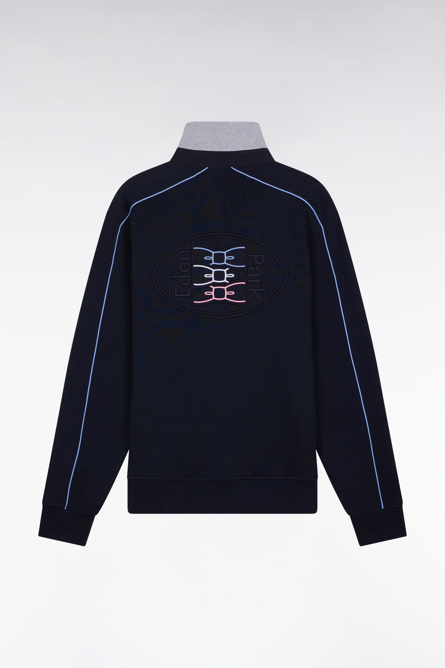 Sweatshirt à col maillot en molleton gratté marine