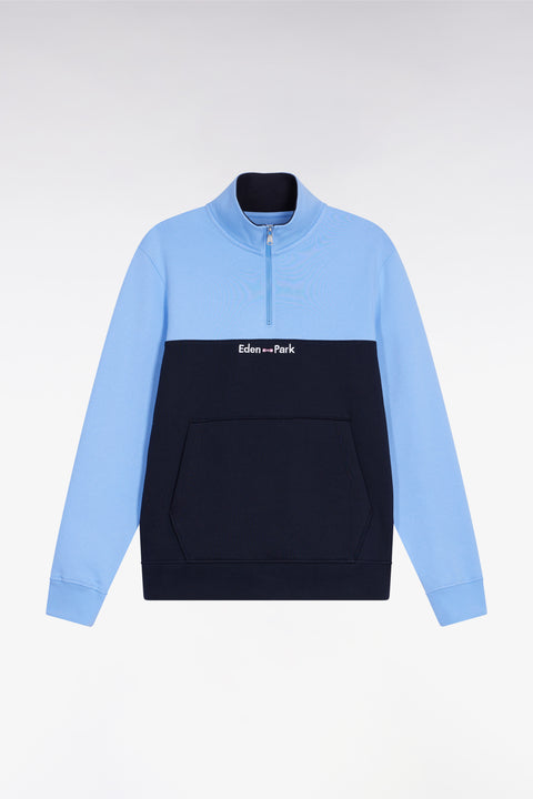 Two-tone sky fleece trucker-neck sweatshirt - Image 2