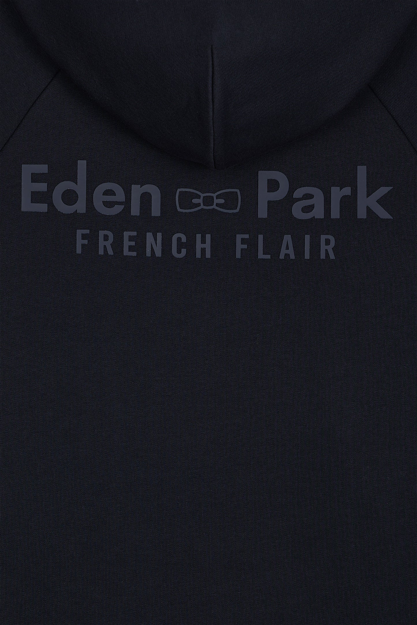 Sweatshirt à capuche en molleton coton mélangé marine coupe Relaxed