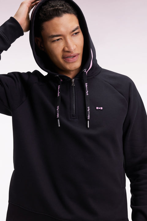 Sweatshirt à capuche en molleton coton mélangé noir coupe Relaxed - Image 3