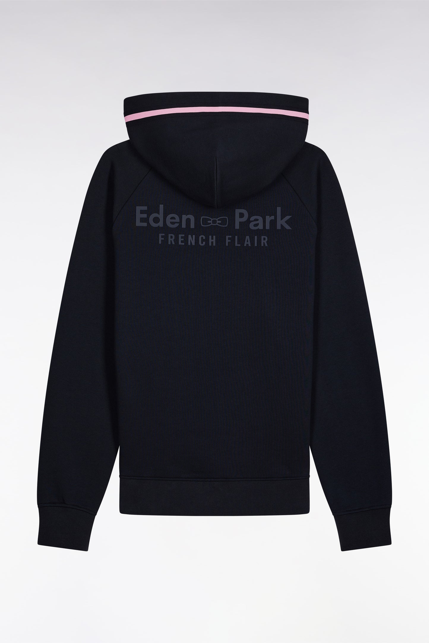 Sweatshirt à capuche en molleton coton mélangé marine coupe Relaxed