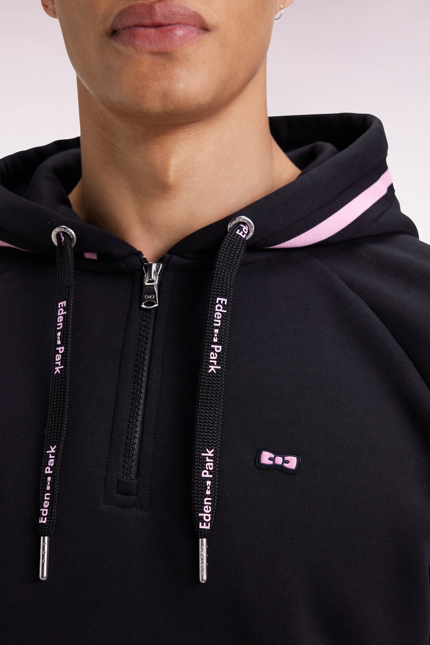 Sweatshirt à capuche en molleton coton mélangé noir coupe Relaxed