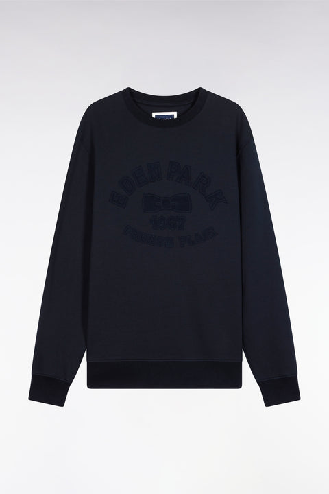 Sweatshirt à col rond en coton mélangé écru coupe Relaxed - Image 2