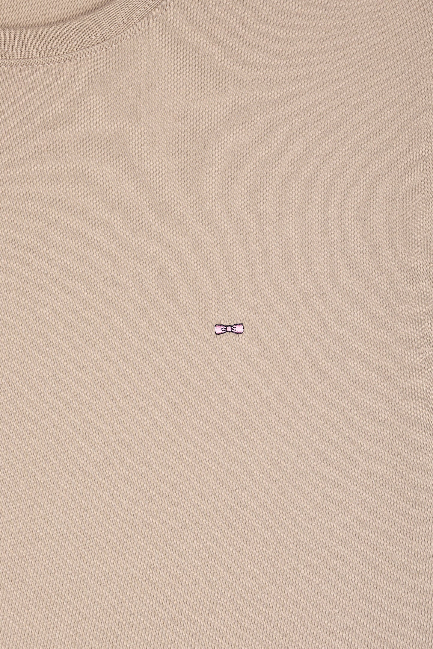 T-shirt manches courtes à col rond en coton Pima beige