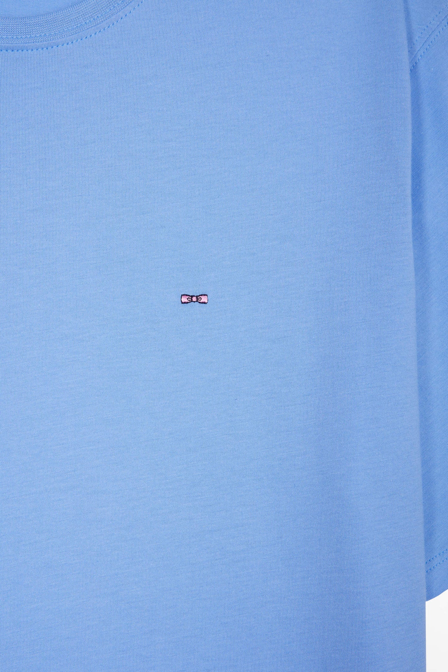 T-shirt manches courtes à col rond en coton Pima ciel