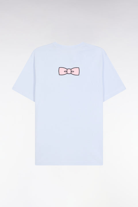 T-shirt à manches courtes broderie dos en coton Pima ciel - Image 2