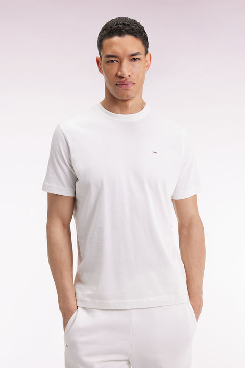 T-shirt à manches courtes broderie dos en coton Pima écru - Image 3