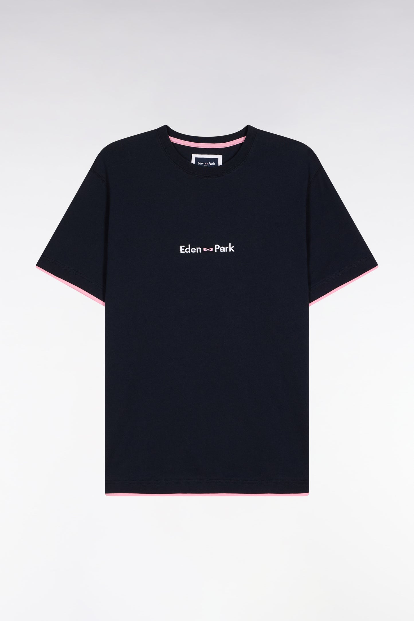Eden Park embroidered short-sleeved T-shirt in navy cotton