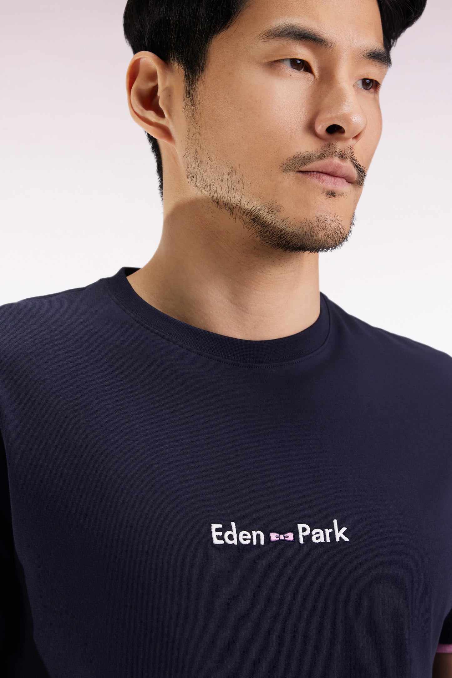 Eden Park embroidered short-sleeved T-shirt in navy cotton