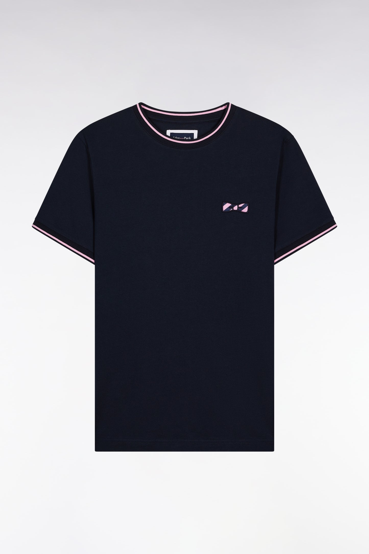 Short-sleeved navy cotton T-shirt