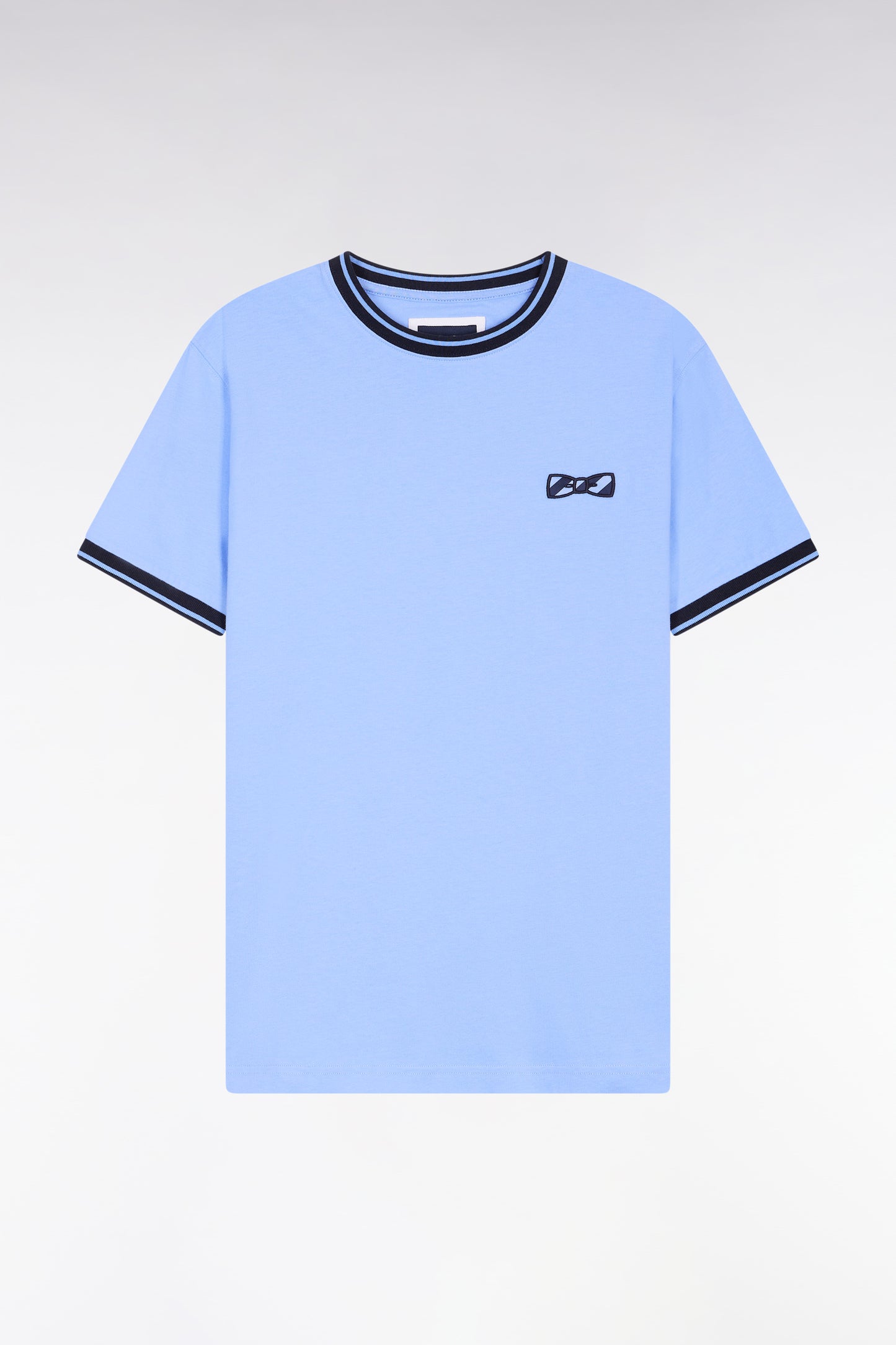 Short-sleeved sky cotton T-shirt