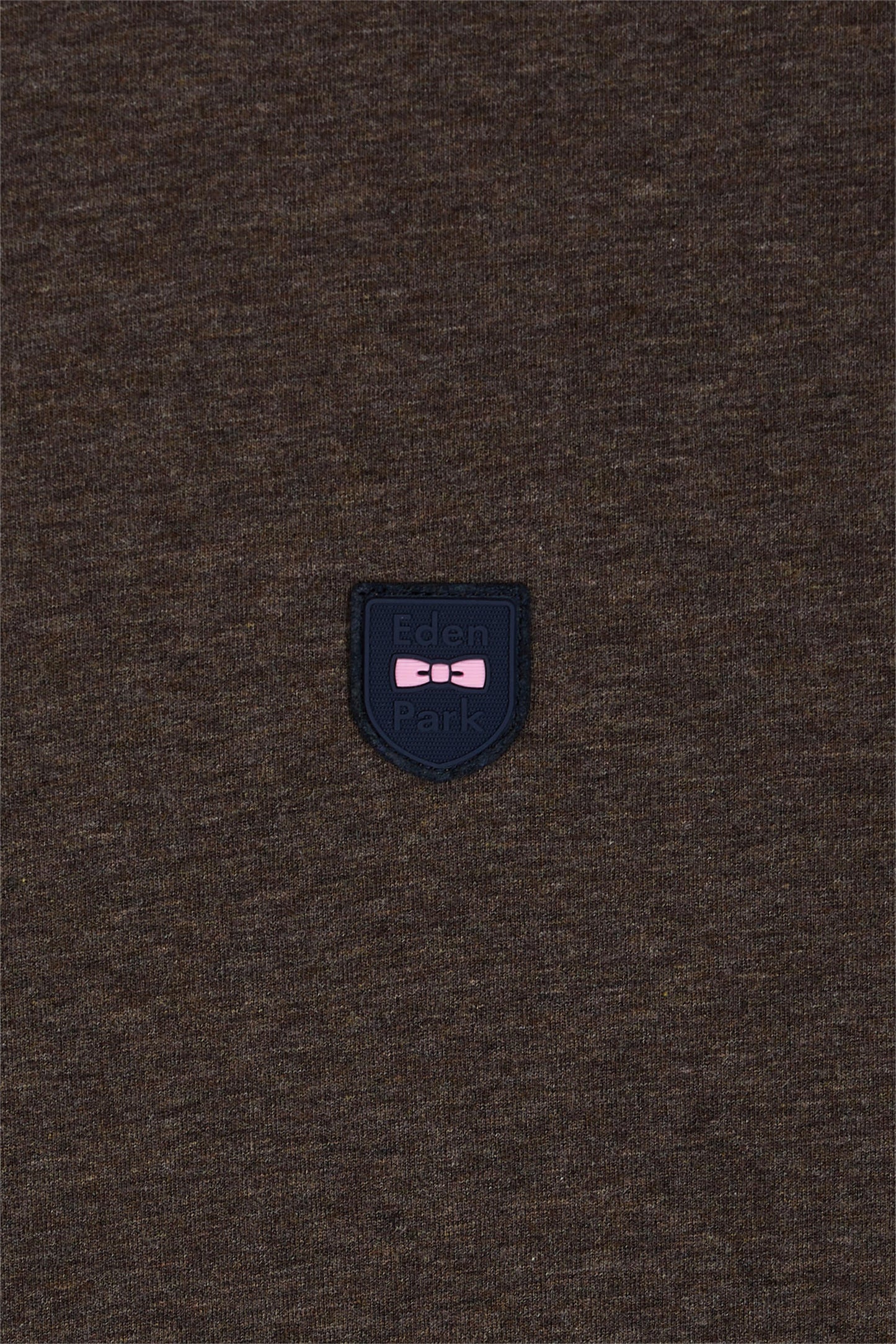 Short-sleeved T-shirt in brown stretch cotton, slim fit