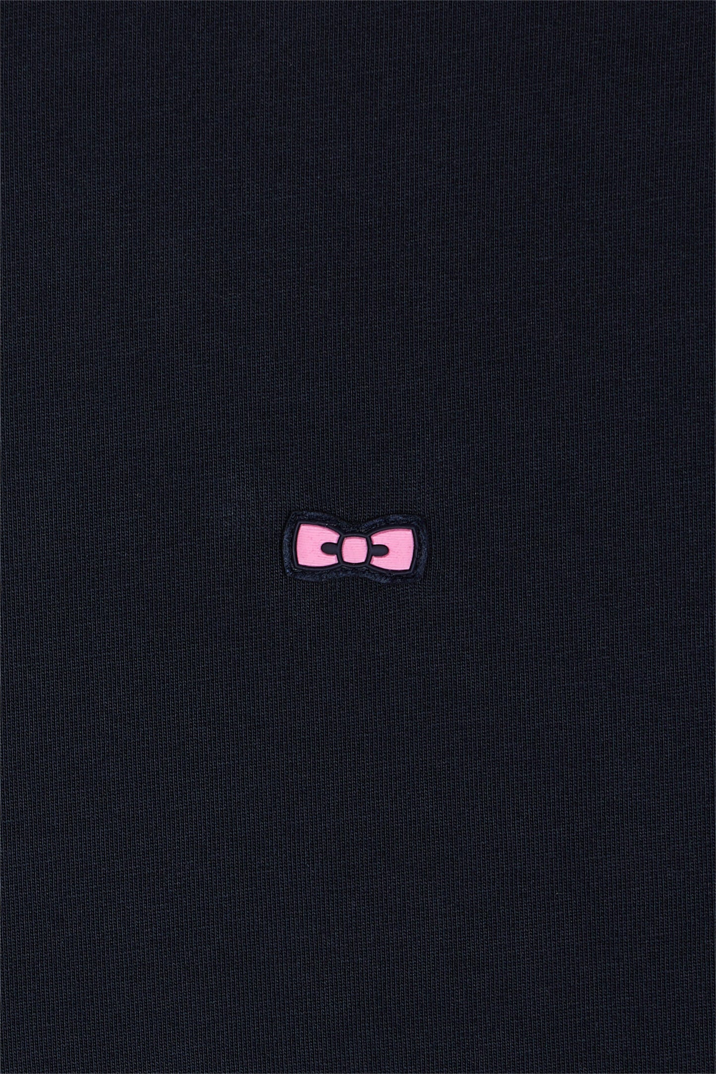 Short-sleeved T-shirt in navy cotton with shoulder stripes